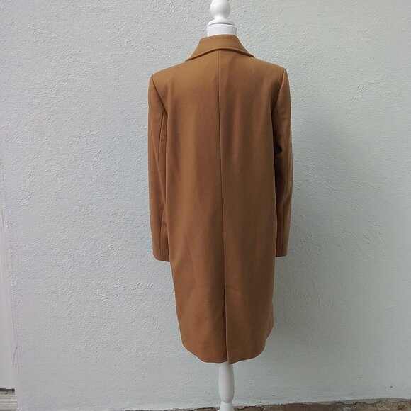 Zara Coat Women's Med Camel Tan Preppy New York Chic Style Classic Chicago Fall - Picture 3 of 9